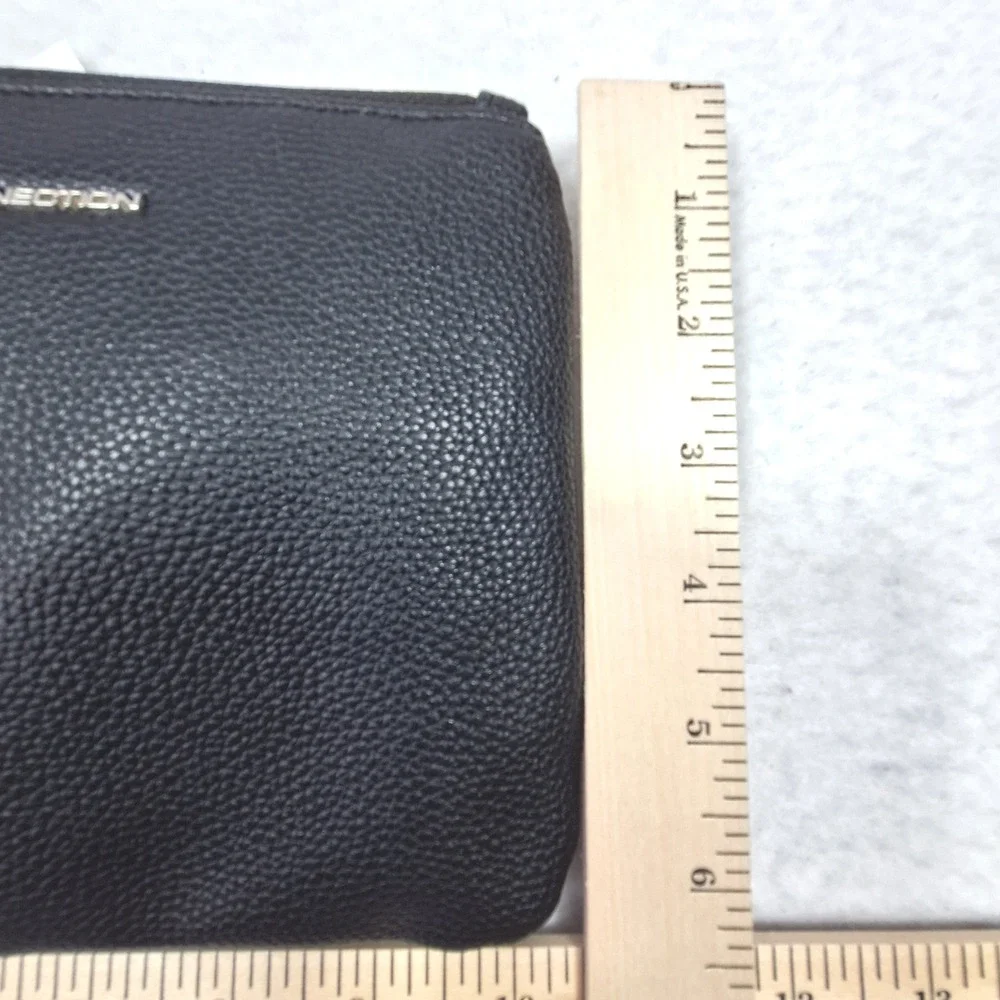 French Connection Wristlet Womens OS Black Lara‎ Pebble Double Slim Pouches NWT